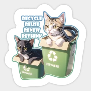 recycle reuse renew rethink Sticker